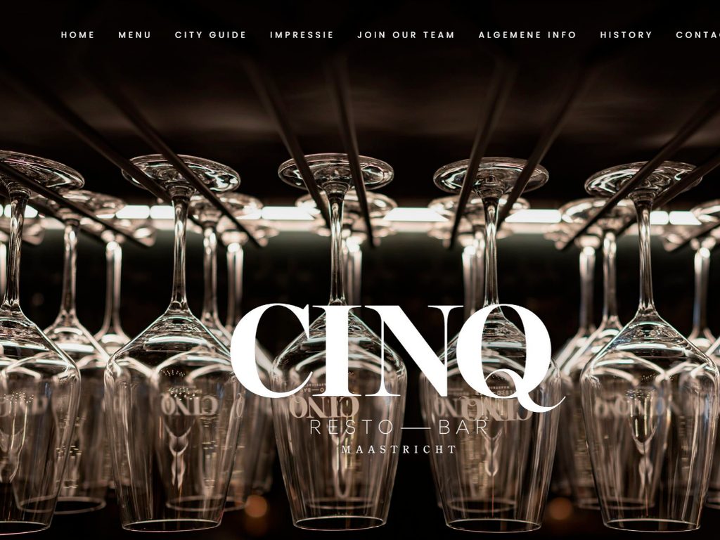 Website van Cinq Maastricht in Maastricht